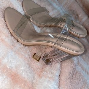 Nude/clear heels